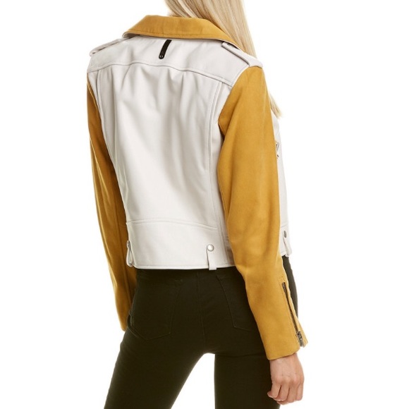 Mackage Off White Baya Leather Moto Jacket - Picture 3 of 6